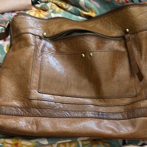 Elegant Brown Leather Shoulder Bag